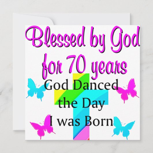 CARTE CHRÉTIEN 70E ANNIVERSAIRE (Devant)