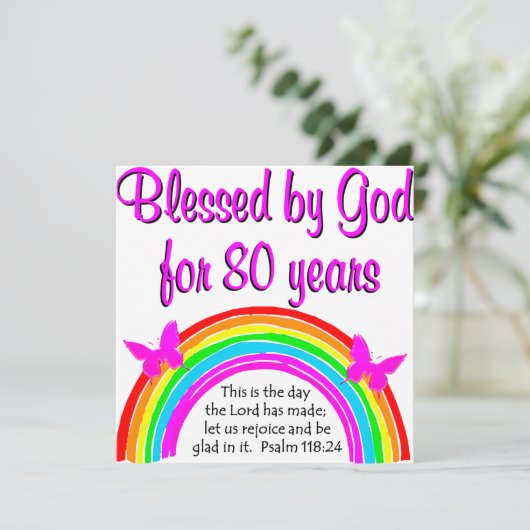 CARTE CHRÉTIEN 80E ANNIVERSAIRE (Debout devant)