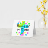 CARTE CHRÉTIEN 90E ANNIVERSAIRE PRIÈRE CONCEPTION (Fleur jaune)