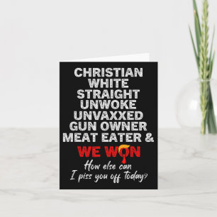 Carte Chrétien Blanc Hétéro Non Réveillé Non Vacciné Pro