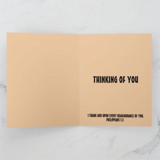 CARTE CHRÉTIEN CHAT PENSE À VOUS PHILIPPIENS 1:3 (Intérieur)