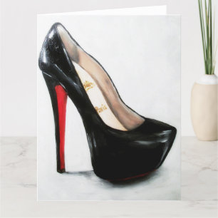 Carte Chrétien Louboutin Rouge Bas Daffodique Talons Pom