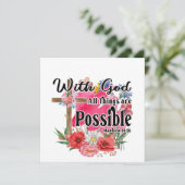 Carte chrétienne Avec Dieu Tout Est Possible (Debout devant)