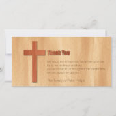 Carte chrétienne croisée en bois du Merci H de (Devant)