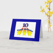 Carte chrétienne d'anniversaire de 10 ans (Fleur jaune)