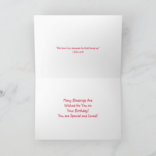Carte chrétienne d'anniversaire de 9 ans (Intérieur)