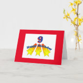 Carte chrétienne d'anniversaire de 9 ans (Fleur jaune)