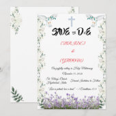 Carte chrétienne de date de sauvegarde avec croix (Devant / Derrière)