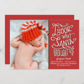 Carte chrétienne de From Santa Birth Announcement (Devant / Derrière)