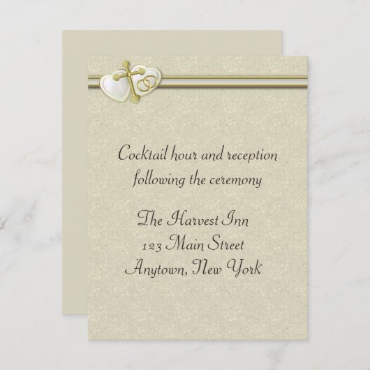 Carte chrétienne de réception de mariage (Devant / Derrière)