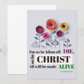 Carte chrétienne de verset biblique En Christ Viva (Devant / Derrière)