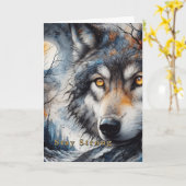 Carte chrétienne « Restez Fort » Loup | Modifiable (Fleur jaune)