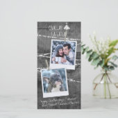 Carte Chrismukkah Monochrome Color Pop 2-Photo (Debout devant)