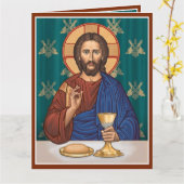 Carte Christ avec Chalice (Fleur jaune)