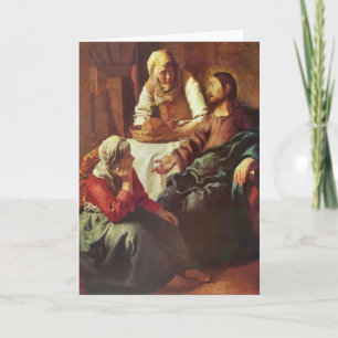 Carte Christ avec Marie et Marthe par Johannes Vermeer