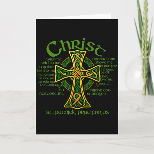 Carte Christ Avec Moi Croix Celtique St. Patrick Breastp (Devant)