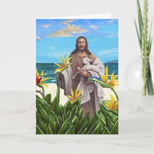Carte Christ Avec Oiseau De Paradis (Devant)