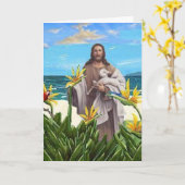 Carte Christ Avec Oiseau De Paradis (Fleur jaune)