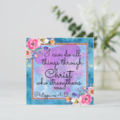 Carte Christ de l'écriture florale Aquarelle (Debout devant)