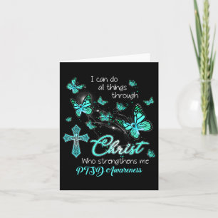 Carte Christ Dieu Croix Renforcer Me Papillon Turquoise