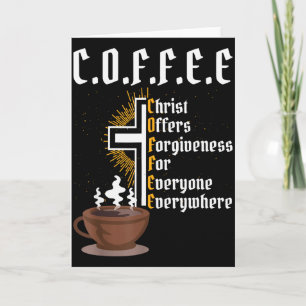 Carte Christ du café offre le pardon à tout le monde pou