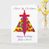 Carte Christ est Noël, Joyeux anniversaire Jésus Christ (Fleur jaune)