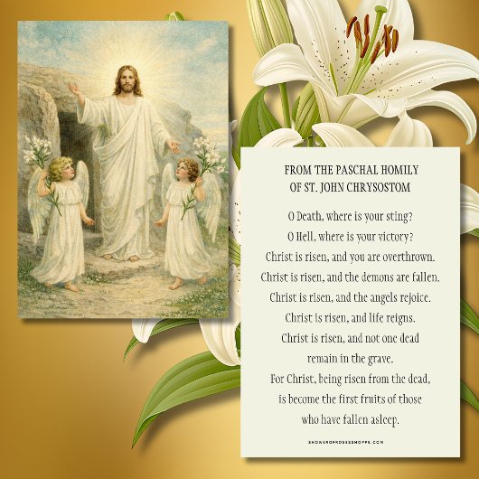 Carte Christ Is Risen Catholic Easter Paschal Prayer