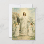 Carte Christ Is Risen Catholic Easter Paschal Prayer (Devant)
