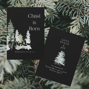 Carte Christ né Nativité chrétienne Noir