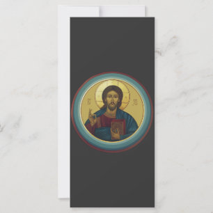Carte Christ Pantocrator byzantin Mosaïque ronde Art