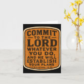 Carte Christian Bible Commit To The Lord Whatever You Do (Fleur jaune)