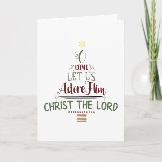 Carte Christian Christmas Carol Typographie de vacances (Devant)