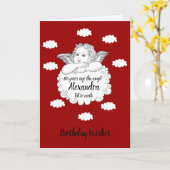 Carte Christian Cloud Angel Joyeux 80e Anniversaire Roug (Fleur jaune)