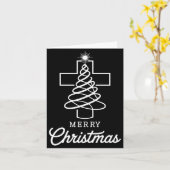 Carte Christian Cross Jesus Merry Christmas Xmas Tree Ho (Fleur jaune)