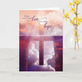 Carte Christian Cross Love and Hope Cancer Get Well (Fleur jaune)