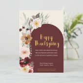 Carte Christian Elegant Floral Thanksgiving (Debout devant)