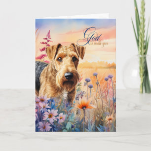 Carte Christian Encouragement Airedale Terrier Chien