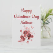 Carte Christian Floral Valentine's Day (Debout devant)