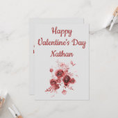 Carte Christian Floral Valentine's Day (Devant/Arrière en situation)