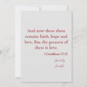 Carte Christian Floral Valentine's Day (Dos)