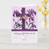Carte Christian Get Well James 5 Cross et Purple Iris (Fleur jaune)