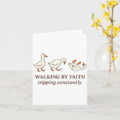 Carte Christian Goose Walking By Faith Tripng Constantly (Fleur jaune)