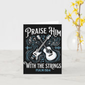 Carte Christian Guitarist Praise Him With The Strings  (Fleur jaune)