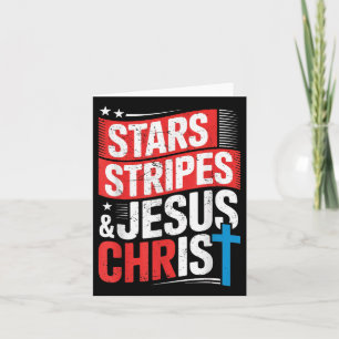 Carte Christian Jesus Christ Stars Stripes 4 juillet U