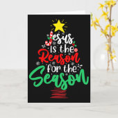 Carte Christian Jesus Is The Reason Christmas Xmas Tree  (Fleur jaune)