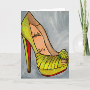 Carte Christian Louboutin Parties scintillant jaune talo