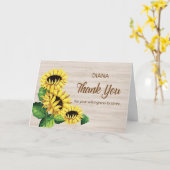 Carte Christian Merci pour le service Personnaliser le n (Fleur jaune)