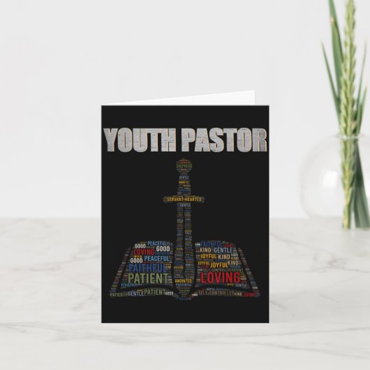 Carte Christian Minister Word Cloud Youth Pastor Appreci (Devant)