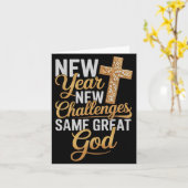 Carte Christian New Years 2026 Happy New Year Same Great (Fleur jaune)