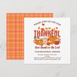Carte Christian Plaid Citrouille REMERCIEUSEMENT Thanksg